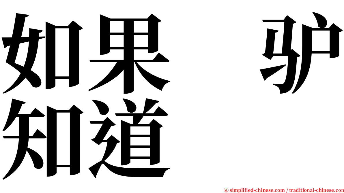 如果　驴知道 serif font